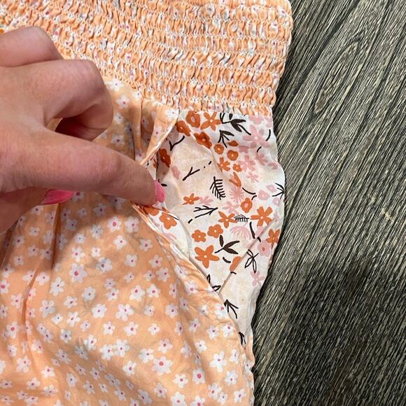 American Eagle Smocked High Waist Shorts Pull-On Cotton Floral Multicolor Size M - Picture 2 of 6